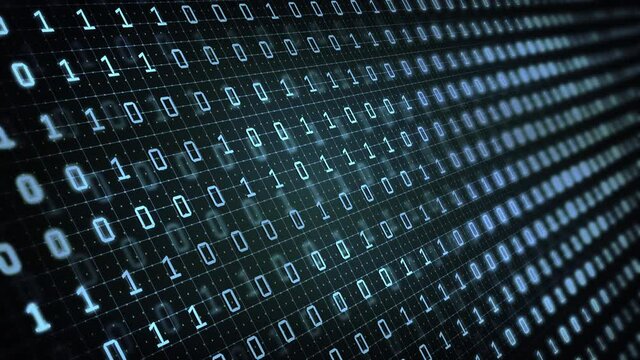 Binary code in the future digital abstract background. Modern technology hex code concept 4k