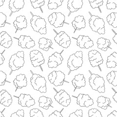 Cotton candy. Summer sweetness. Cartoon print. Seamless vector pattern (background).