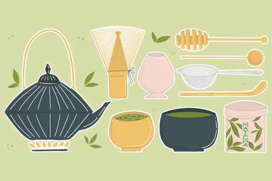 Detailed Attributes for Matcha creation Vector Illustration