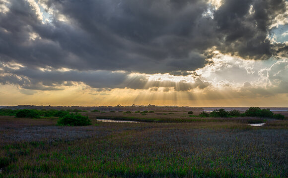 Beautiful sunset at Matananza inlet near St. Augustine Florida