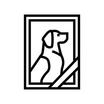 dead dog pet photo line icon vector. dead dog pet photo sign. isolated contour symbol black illustration