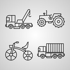 Transportation Line Icon Set Collection of Vector Symbol in Trendy Outline Style