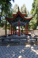 Zdobiony chiński pawilonik w parku © Miroslaw