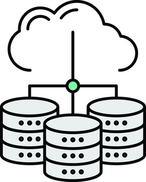 enterprise clouds Concept, Remote Server pools vector color icon design, Data Center and Web Hosting Symbol, burst computing stock illustration