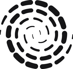 Circular twisted swirl elements of abstract design. Smooth spiral forms. Collection of circular motion elements.  for textile printing