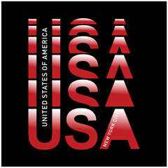 USA typography, t-shirt graphics, vectors