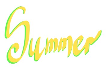 Fototapeta premium Hand lettering summer in simple style 