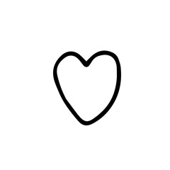 Heart. Doodle vector illustration, hand drawn. Silhouette. Black and white outline. Coloring.