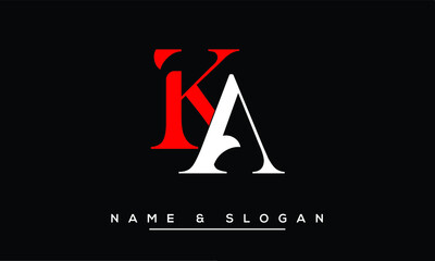 KA,  AK,  K,  A  Abstract Letters Logo Monogram - obrazy, fototapety, plakaty