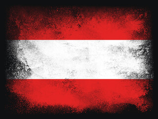 Austria Flag design composition of exploding powder and paint, isolated on a black background for copy space. Colorful abstract dust particles explosion. Euro 2024 football symbol for printing