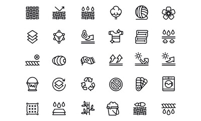fabric technology icon set vector design 