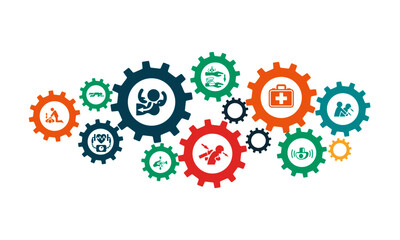  First Aid and Emergency Icons vector design 