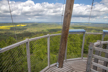 Fototapeta premium landscape with sky and clouds from the lookout tower - Hudlice, Czech republic