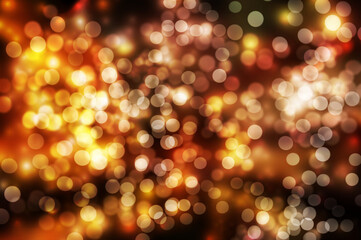 Fototapeta premium Golden bright bokeh beautiful ornament background.