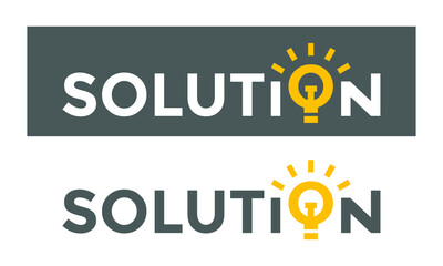 solution abstract logo, vector illustration 