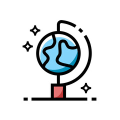 earth globe vector icon simple design