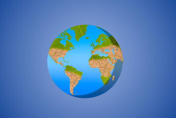 Climate change, the Earth turns from green to arid. The surface of the land is transformed from green leaf to dry soil