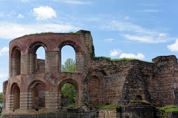 The Trier Imperial Baths are a large Roman bath complex in Trier, Germany. It is designated as part of the Roman Monuments, Cathedral of St. Peter in Trier UNESCO World Heritage.