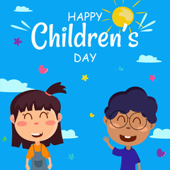 happy International Childrens Day Vector Illustration. World Childerns Day with kids  character.