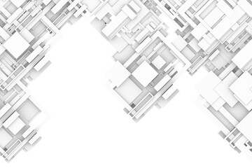 3d illustration of hi tech modern frame with blank copy space white background and wallpapers.