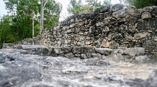 Tulum Old Ancient Ruins Block of Piles in Mexico, Central America