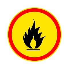Hazard warning flammable warning set sign Premium Vector