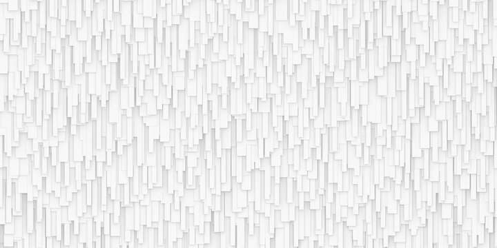 3d geometry vertically complex pattern white interior wall space.