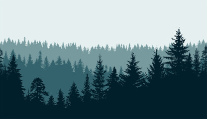 Abstract background. Forest wilderness landscape. Template for your design works. Hand drawn illustration.