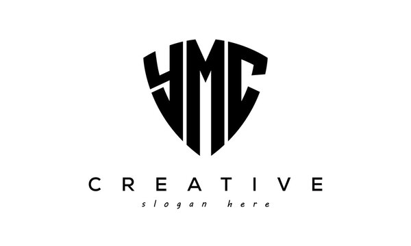 YMC letters creative logo with shield