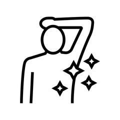 axilla shaved line icon vector. axilla shaved sign. isolated contour symbol black illustration