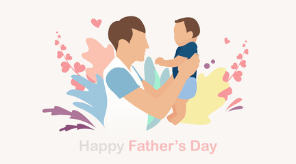 happy international father's day concept, can be use for card, poster, website, brochure background. vector illustration