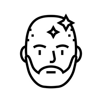 bearded man with shaved head line icon vector. bearded man with shaved head sign. isolated contour symbol black illustration