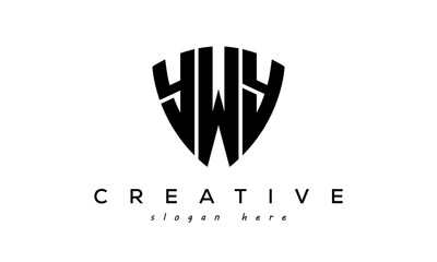 YWY letter creative logo with shield