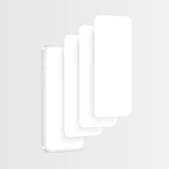 Clay Smartphone Mockup with Blank App Pages. Concept for Presentation Mobile App Design Projects. Vector illustration