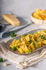 Garlic pasta with chilli flakes