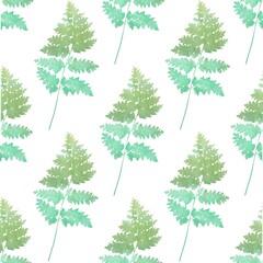 Obraz premium Seamless pattern of watercolor ferns