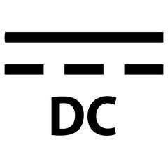 Direct Current DC Symbol Sign