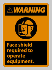 Warning Sign Face Shield Required to Operate Equipment