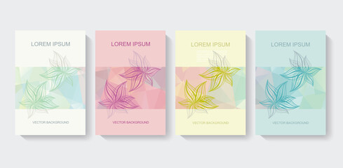 Fototapeta na wymiar Brochure cover abstract floral design, vector template.