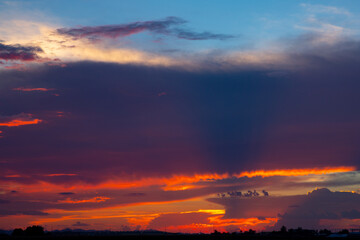 Fototapeta na wymiar Sunset over a desert in Arizona, USA