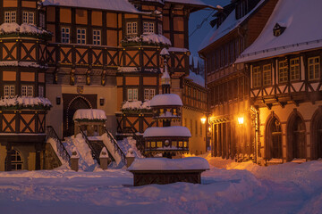 Marktplatz Wernigerode im Winter