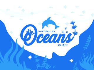 Fototapeta na wymiar World Oceans Day Creative Design