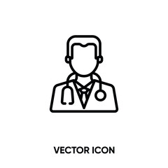 Doctor vector icon . Modern, simple flat vector illustration for website or mobile app. Doctor symbol, logo illustration. Pixel perfect vector graphics	