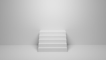 Illustration image white background, white steps.