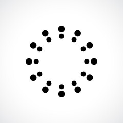 Black abstract vector circle frame halftone dots logo emblem design. Round border Icon using circle dots texture.Vector illustration EPS 10