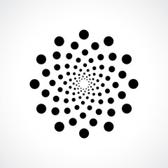 Black abstract vector circle frame halftone dots logo emblem design. Round border Icon using circle dots texture.Vector illustration EPS 10