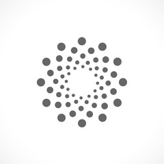 Black abstract vector circle frame halftone dots logo emblem design. Round border Icon using circle dots texture.Vector illustration EPS 10