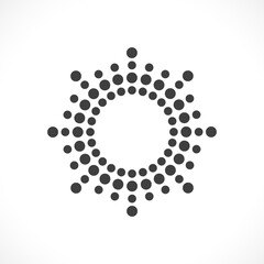 Black abstract vector circle frame halftone dots logo emblem design. Round border Icon using circle dots texture.Vector illustration EPS 10
