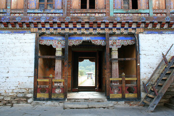 Fototapeta na wymiar wangdicholing palace in jakar (bhutan) 
