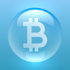 bitcoin symbol inside a bubble